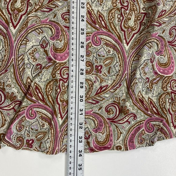 220 Hickory Womens A-Line Maxi Skirt Paisley Floral Print Pink Brown Size M - Picture 8 of 11